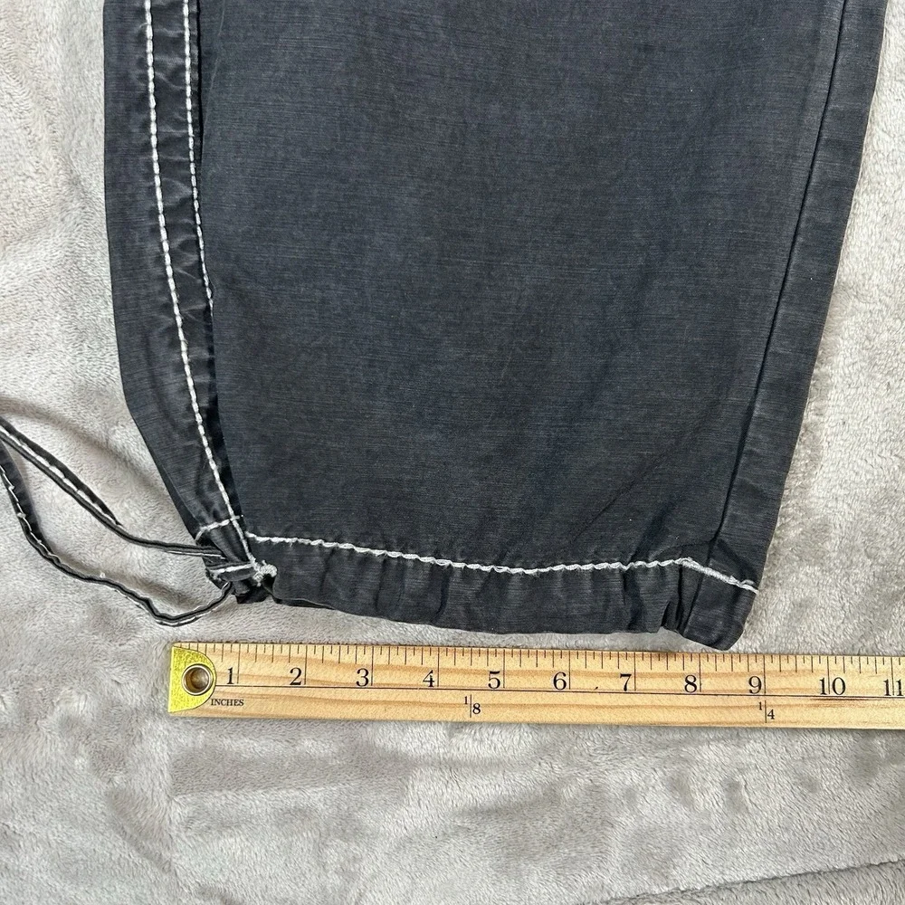 True Religion Anthony Cargo Pants Mens 34x32 Black Flap Pockets Wide Leg Y2K VTG
